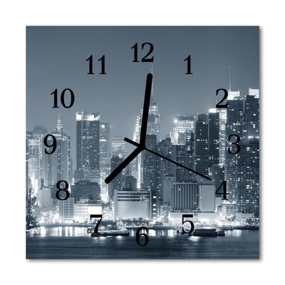 Glasuhr Küchenuhr Skyline
