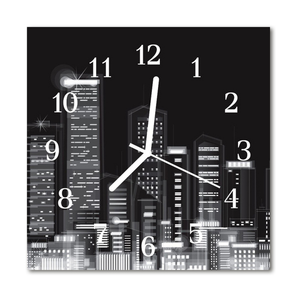 Glasuhr Küchenuhr Skyline