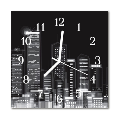 Glasuhr Küchenuhr Skyline