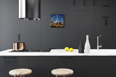 Glasuhr Küchenuhr Skyline