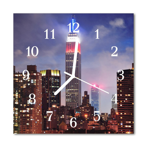 Glasuhr Küchenuhr Skyline
