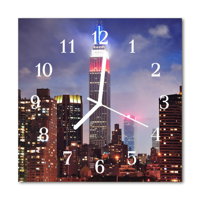 Glasuhr Küchenuhr Skyline