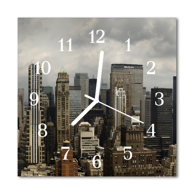 Glasuhr Küchenuhr Skyline