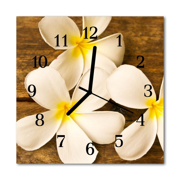 Glasuhr Küchenuhr Blumen