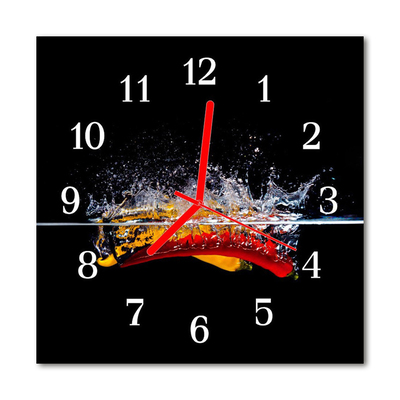 Glasuhr Küchenuhr Chilischoten