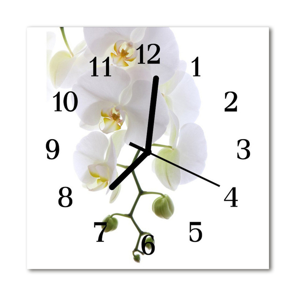 Glasuhr Küchenuhr Orchidee