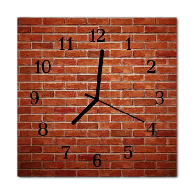 Glasuhr Küchenuhr Ziegel Mauer