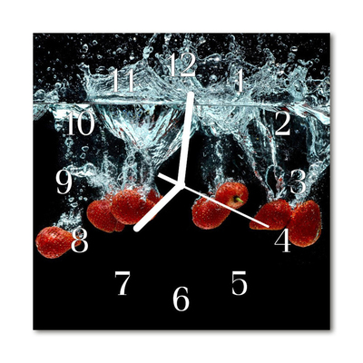 Glasuhr Küchenuhr Erdbeeren