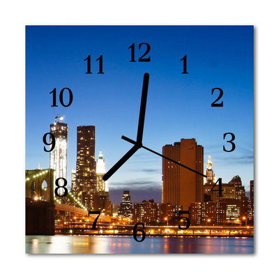 Glasuhr Küchenuhr Skyline