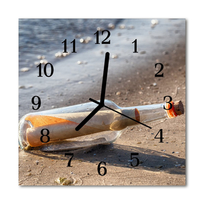 Glasuhr Küchenuhr Flaschenbrief