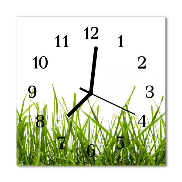 Glasuhr Küchenuhr Gras
