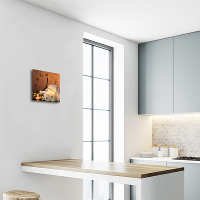 Glasuhr Küchenuhr Spa Kerzen
