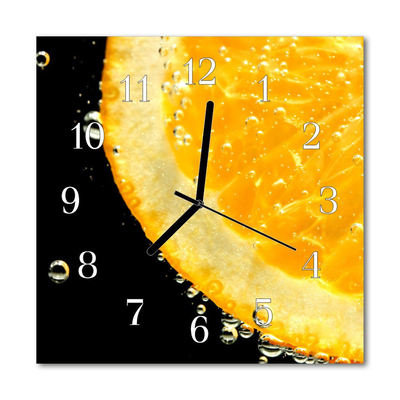Glasuhr Küchenuhr Zitrone