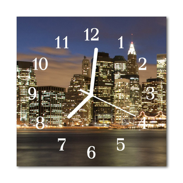 Glasuhr Küchenuhr Skyline