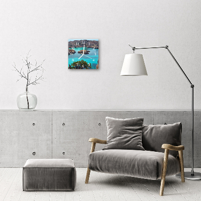 Glasuhr Küchenuhr Landschaft Meer