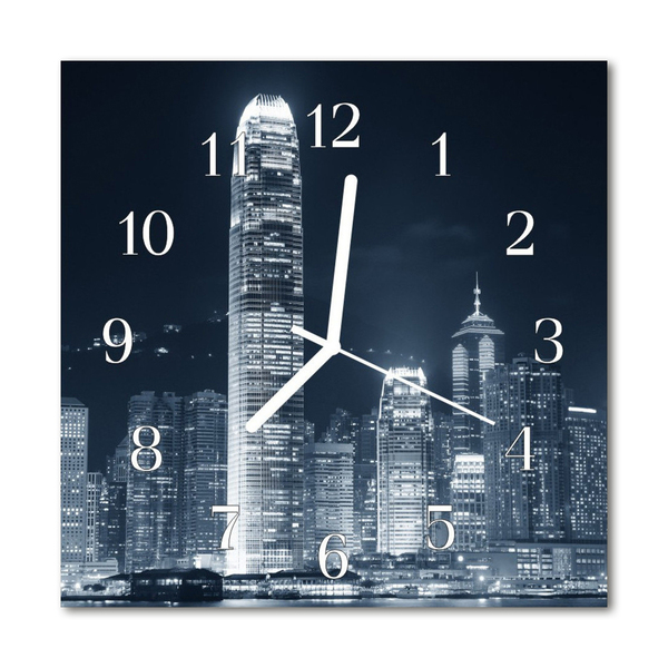 Glasuhr Küchenuhr Skyline