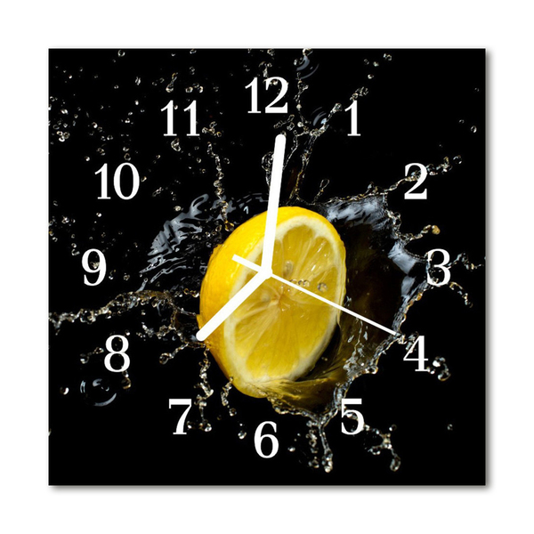 Glasuhr Küchenuhr Zitrone