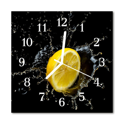 Glasuhr Küchenuhr Zitrone
