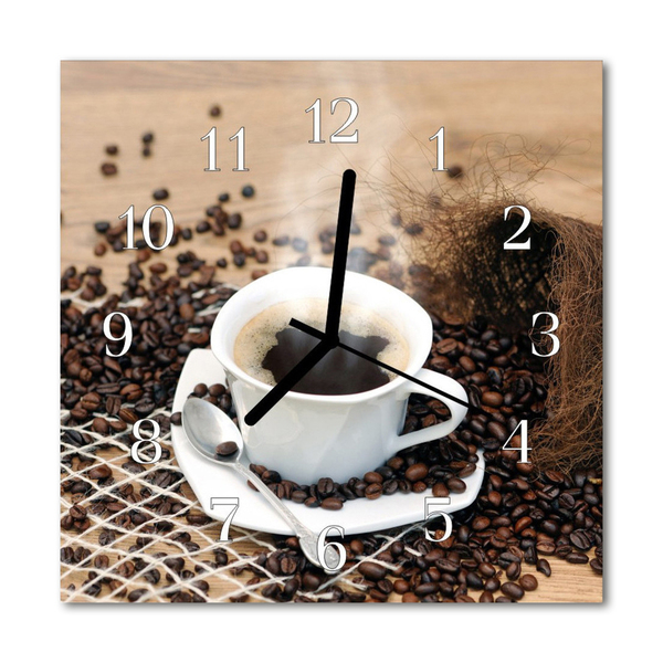 Glasuhr Küchenuhr Tasse Kaffee