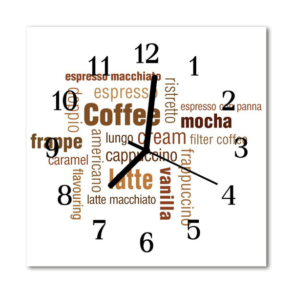 Glasuhr Küchenuhr Kaffee