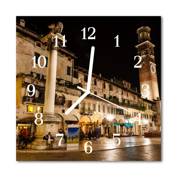 Glasuhr Küchenuhr Stadt Nacht