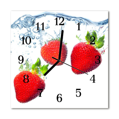 Glasuhr Küchenuhr Erdbeeren
