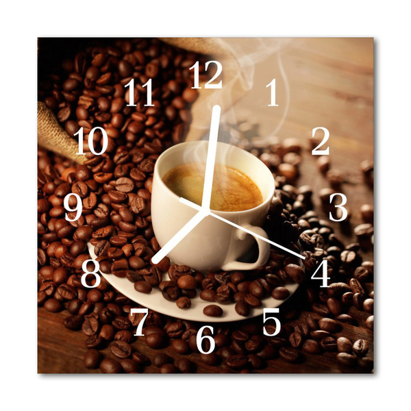 Glasuhr Küchenuhr Tasse Kaffee