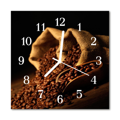 Glasuhr Küchenuhr Kaffeebohnen