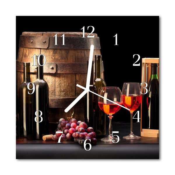 Glasuhr Küchenuhr Wein Fass