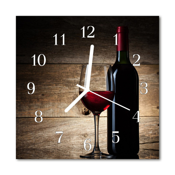 Glasuhr Küchenuhr Wein