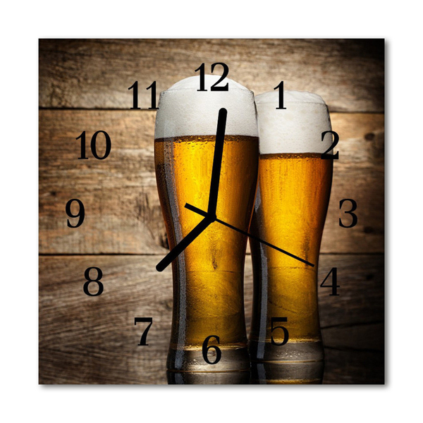 Glasuhr Küchenuhr Bier