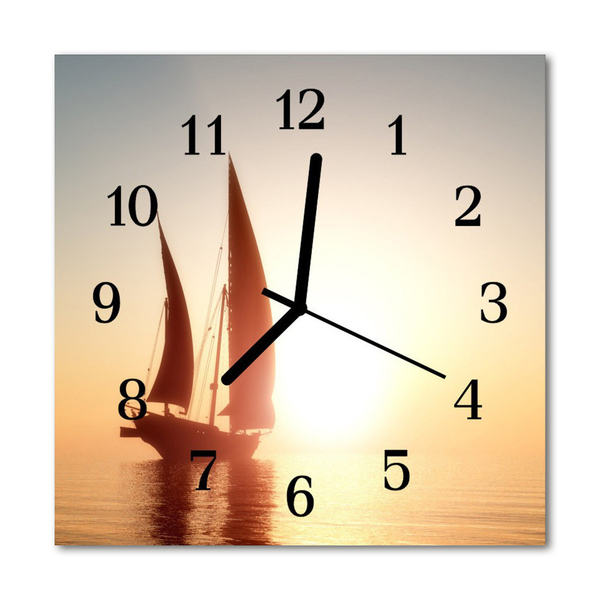 Glasuhr Küchenuhr Segelboot