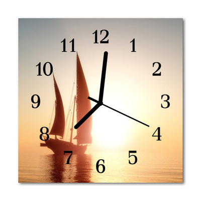 Glasuhr Küchenuhr Segelboot