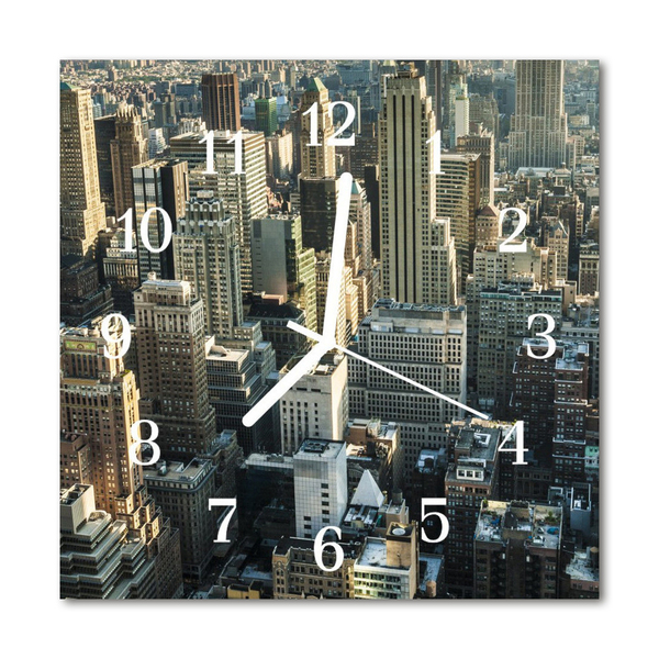 Glasuhr Küchenuhr Skyline