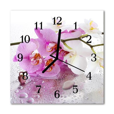 Glasuhr Küchenuhr Orchidee