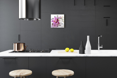 Glasuhr Küchenuhr Orchidee