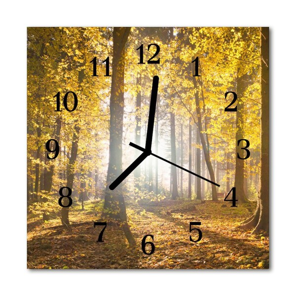 Glasuhr Küchenuhr Wald Herbst