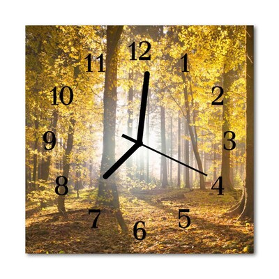 Glasuhr Küchenuhr Wald Herbst