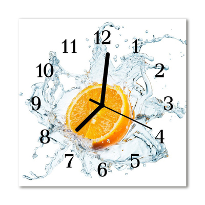 Glasuhr Küchenuhr Wasser Orange