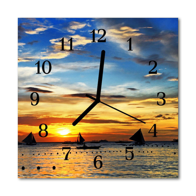 Glasuhr Küchenuhr Sonnenuntergang