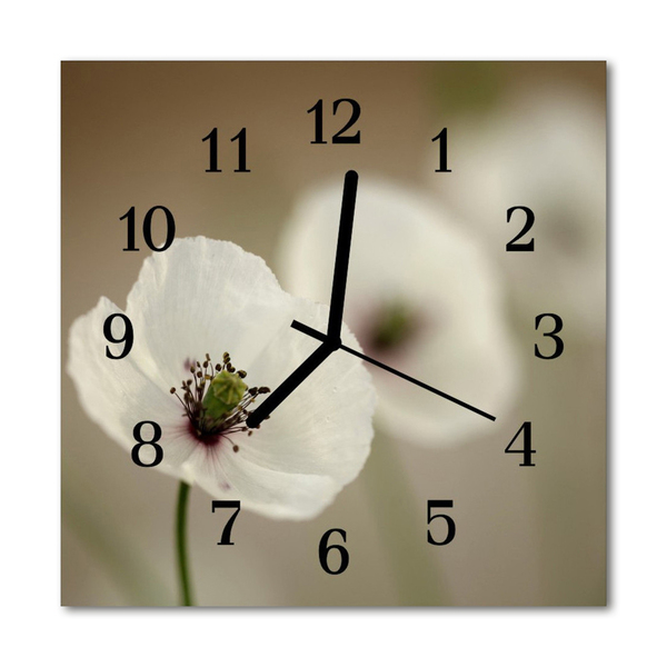 Glasuhr Küchenuhr Mohn