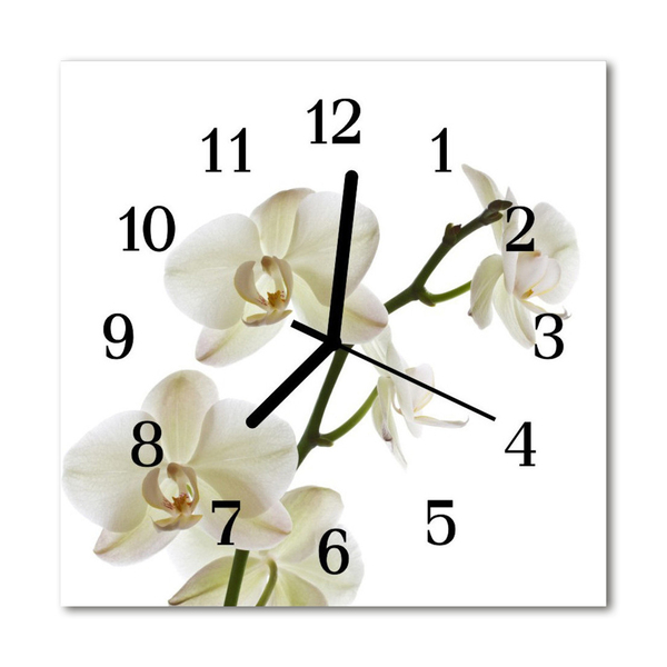 Glasuhr Küchenuhr Orchidee