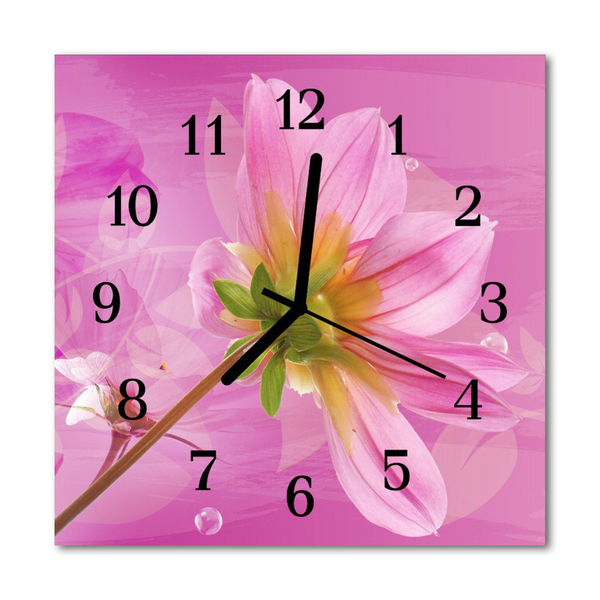 Glasuhr Küchenuhr Blume