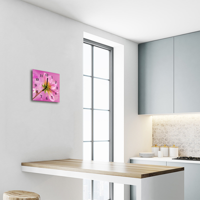 Glasuhr Küchenuhr Blume