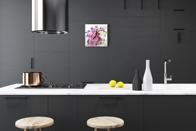 Glasuhr Küchenuhr Orchidee