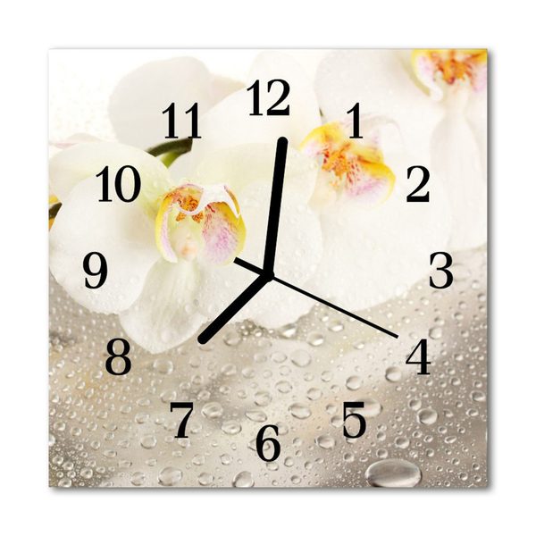 Glasuhr Küchenuhr Orchidee