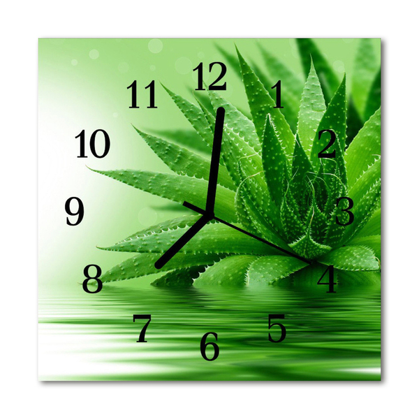 Glasuhr Küchenuhr Aloe