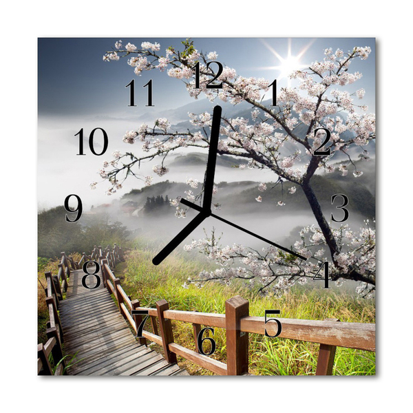 Glasuhr Küchenuhr Frühling