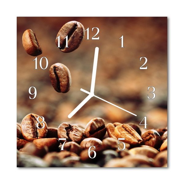 Glasuhr Küchenuhr Kaffeebohnen