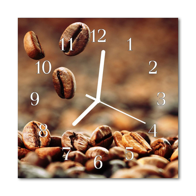 Glasuhr Küchenuhr Kaffeebohnen